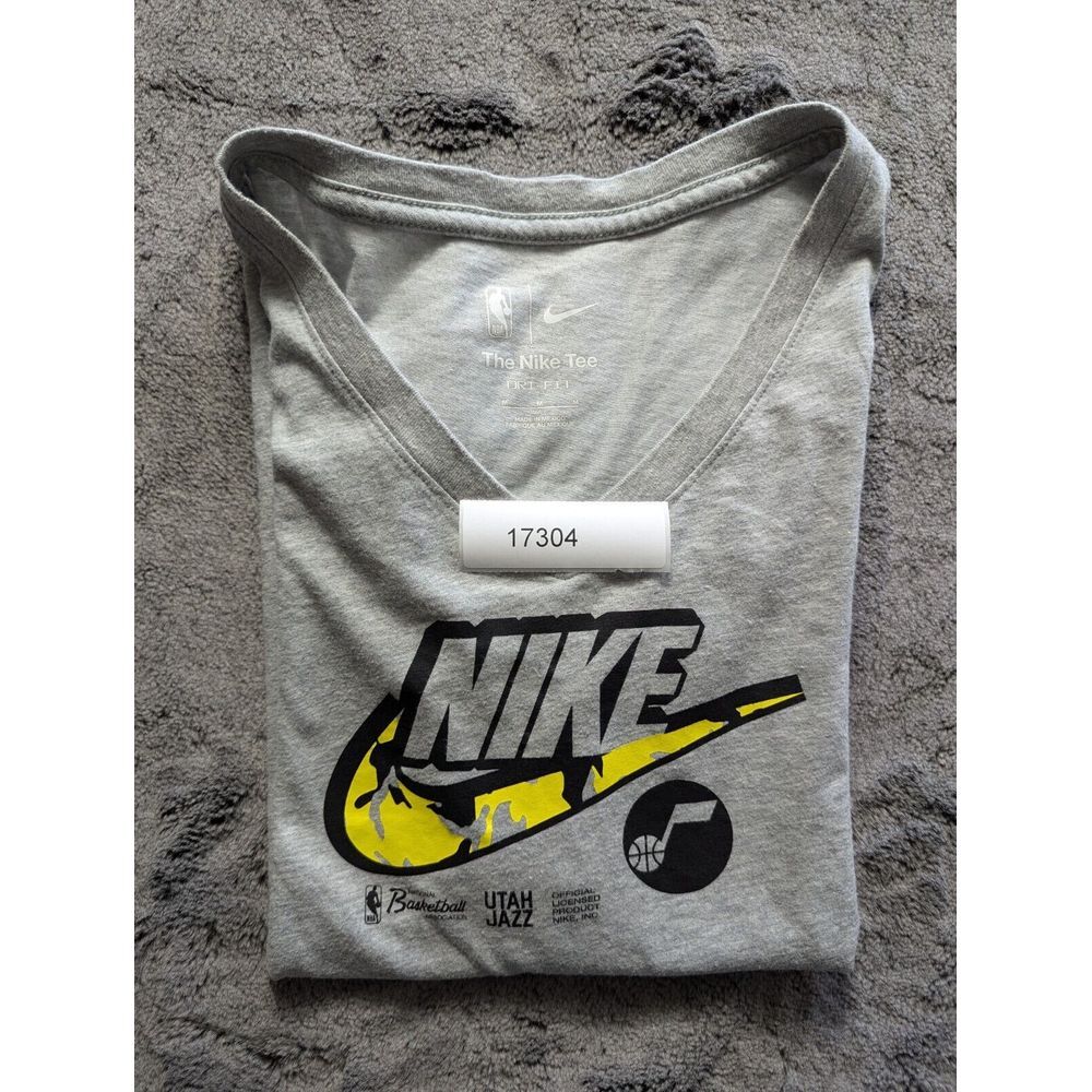Utah Jazz Nike Tee Short Sleeve V Neck Women's Size Medium Gray - Picture 9 of 9